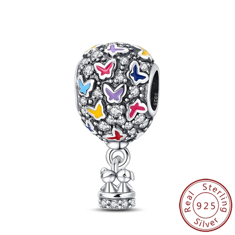 Charms 925 Sterling Silver Luminous Firefly Chameleon Aircraft Luggage Fit Original Bracelet Women Pendant Bead Jewelry Hot Gift