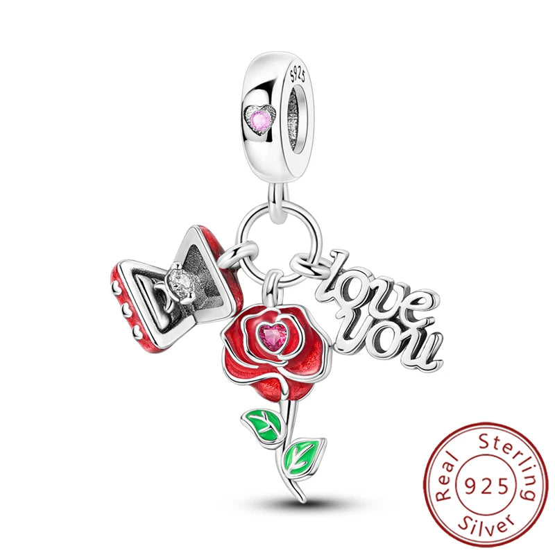 Charms 925 Sterling Silver Luminous Firefly Chameleon Aircraft Luggage Fit Original Bracelet Women Pendant Bead Jewelry Hot Gift