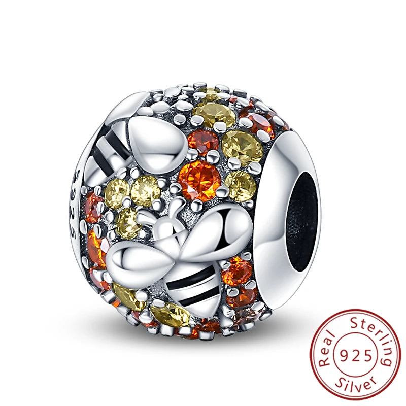 Charms 925 Sterling Silver Luminous Firefly Chameleon Aircraft Luggage Fit Original Bracelet Women Pendant Bead Jewelry Hot Gift