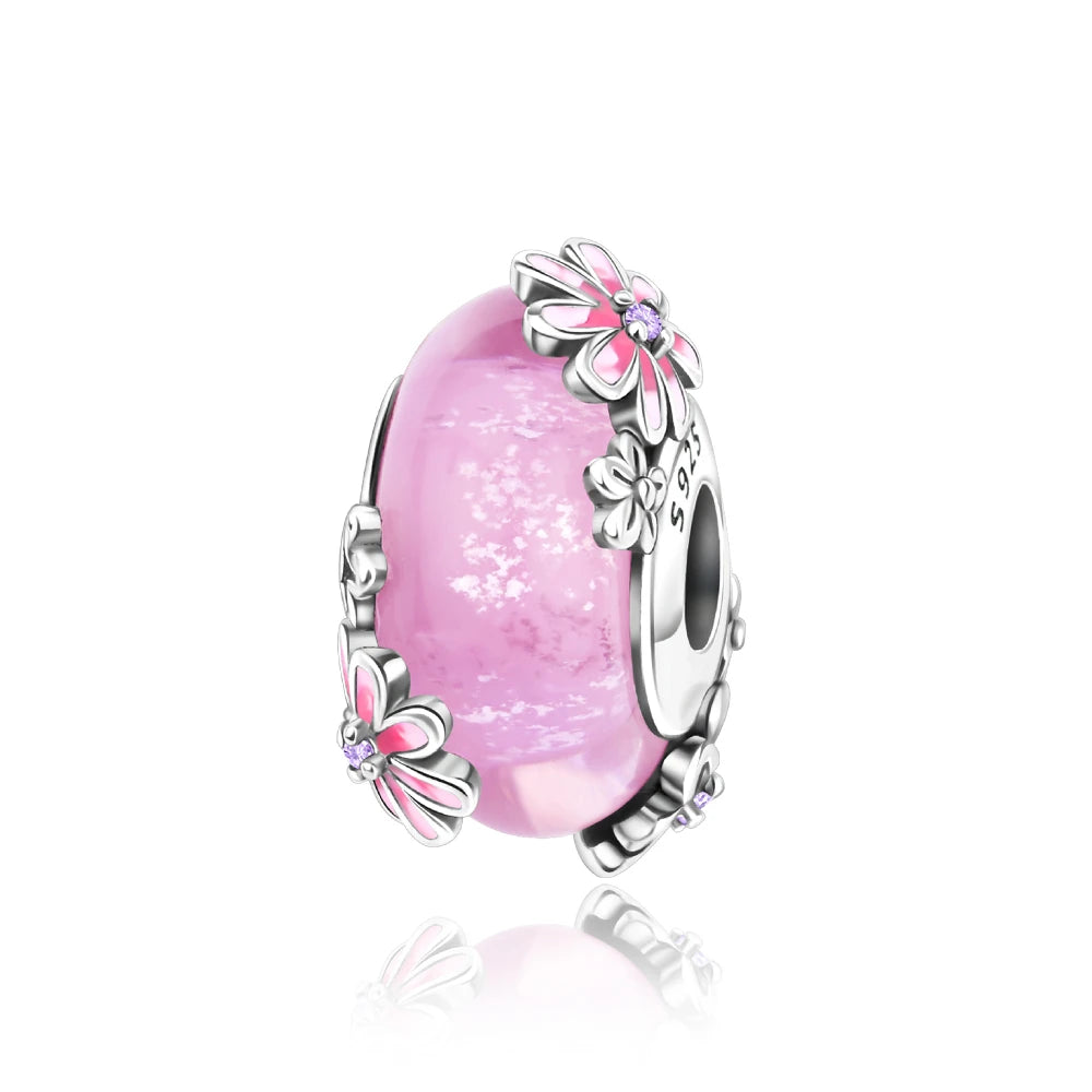 Charms 925 Sterling Silver Colorful Glass Series Pendant Beads Fit Original Bracelet Necklace DIY Women‘s Birthday Jewelry Gift