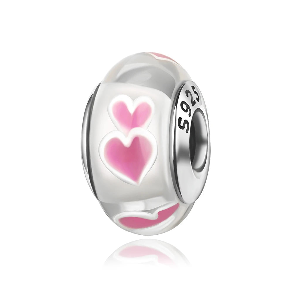 Charms 925 Sterling Silver Colorful Glass Series Pendant Beads Fit Original Bracelet Necklace DIY Women‘s Birthday Jewelry Gift