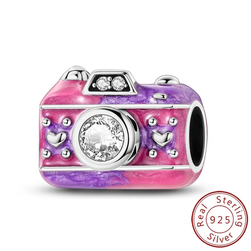 Charms 925 Sterling Silver Luminous Firefly Chameleon Aircraft Luggage Fit Original Bracelet Women Pendant Bead Jewelry Hot Gift