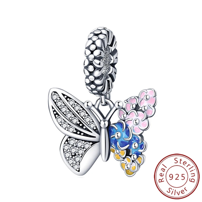 Charms 925 Sterling Silver Luminous Firefly Chameleon Aircraft Luggage Fit Original Bracelet Women Pendant Bead Jewelry Hot Gift