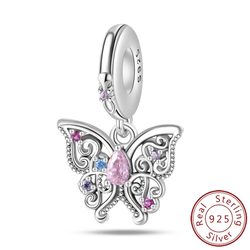 Charms 925 Sterling Silver Luminous Firefly Chameleon Aircraft Luggage Fit Original Bracelet Women Pendant Bead Jewelry Hot Gift