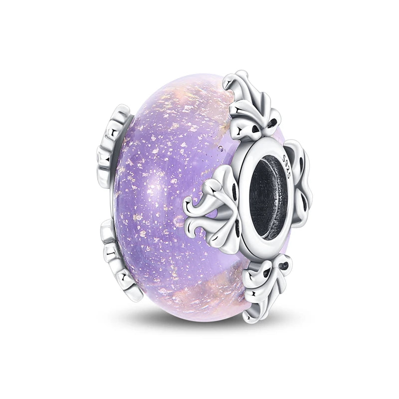 Charms 925 Sterling Silver Colorful Glass Series Pendant Beads Fit Original Bracelet Necklace DIY Women‘s Birthday Jewelry Gift