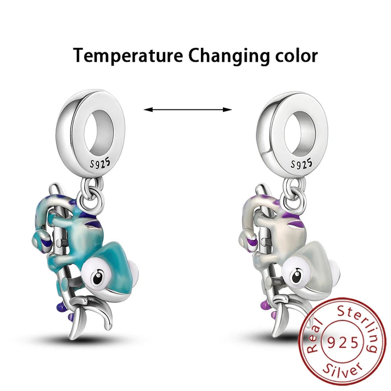 Charms 925 Sterling Silver Luminous Firefly Chameleon Aircraft Luggage Fit Original Bracelet Women Pendant Bead Jewelry Hot Gift