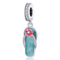 Charms Original 925 Sterling Silver Slipper Cool Summer Pendant Beads Fit Bracelet Diy Fine Gift Women Delicate Jewelry Accessor