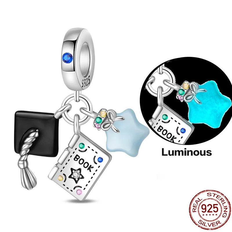 Charms 925 Sterling Silver Luminous Fireflies Pendant Beads Fit Women's Original 925 Bracelets DIY Jewelry Fine Making Gifts Hot