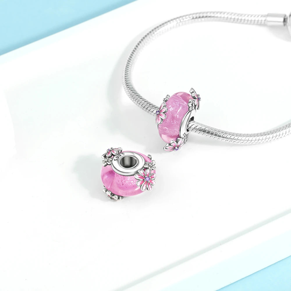 Charms 925 Sterling Silver Colorful Glass Series Pendant Beads Fit Original Bracelet Necklace DIY Women‘s Birthday Jewelry Gift