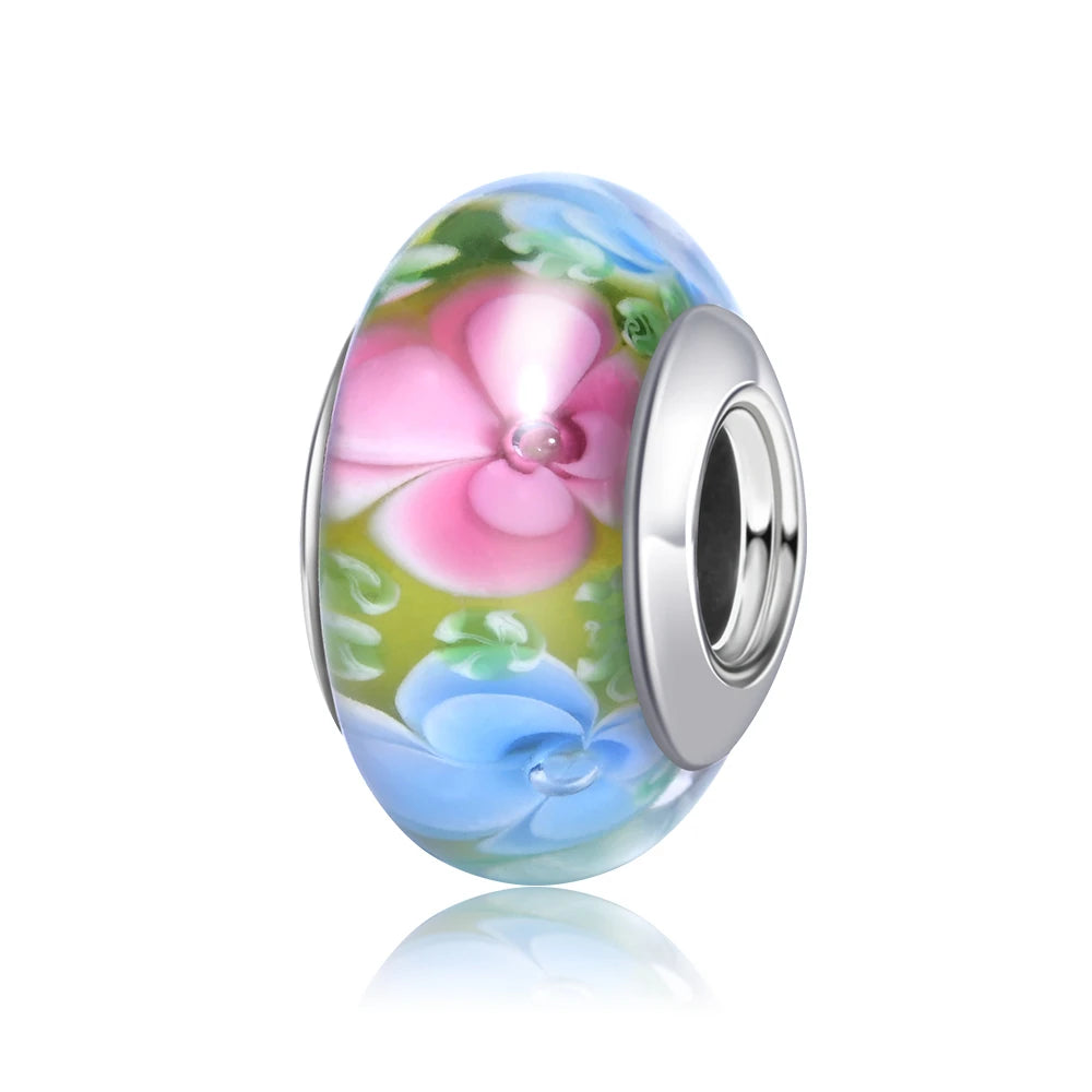 Charms 925 Sterling Silver Colorful Glass Series Pendant Beads Fit Original Bracelet Necklace DIY Women‘s Birthday Jewelry Gift