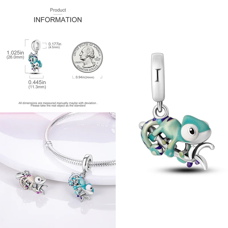 Charms 925 Sterling Silver Luminous Firefly Chameleon Aircraft Luggage Fit Original Bracelet Women Pendant Bead Jewelry Hot Gift
