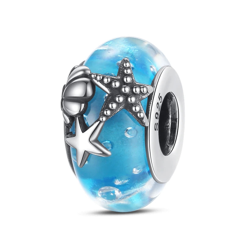Charms 925 Sterling Silver Colorful Glass Series Pendant Beads Fit Original Bracelet Necklace DIY Women‘s Birthday Jewelry Gift