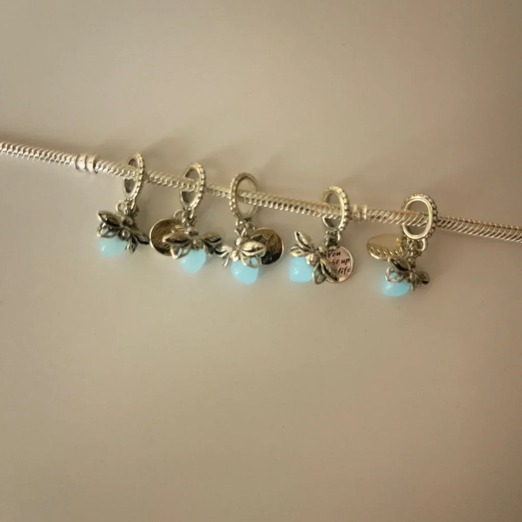 Silver 925 Firefly Charms Glow in The Dark Beads Pendant Fit Original Bracelet for Women Fine Jewelry Love Gifts Diy