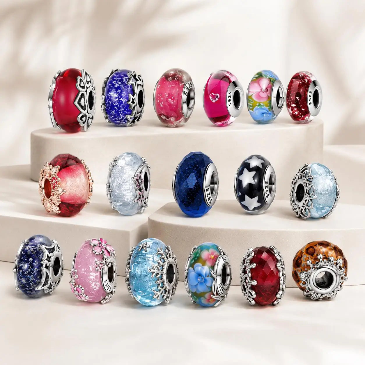 Charms 925 Sterling Silver Colorful Glass Series Pendant Beads Fit Original Bracelet Necklace DIY Women‘s Birthday Jewelry Gift
