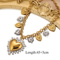 Jolivie Stainless Steel Punk Heart Pendants Necklace For Women Bigs Heart Charms Hip-hop Necklace Retro Gothic choker Jewelry