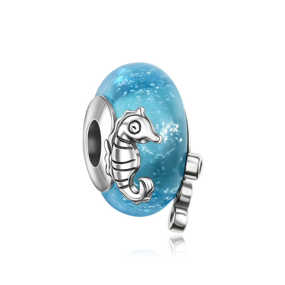 Charms 925 Sterling Silver Colorful Glass Series Pendant Beads Fit Original Bracelet Necklace DIY Women‘s Birthday Jewelry Gift