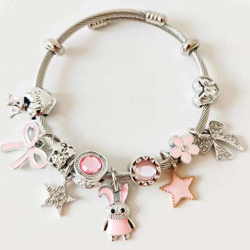 Cute Women Bow Heart Bracelet Lightweight Adjustable Fashion Jewelry Accessory for Party Date Gift