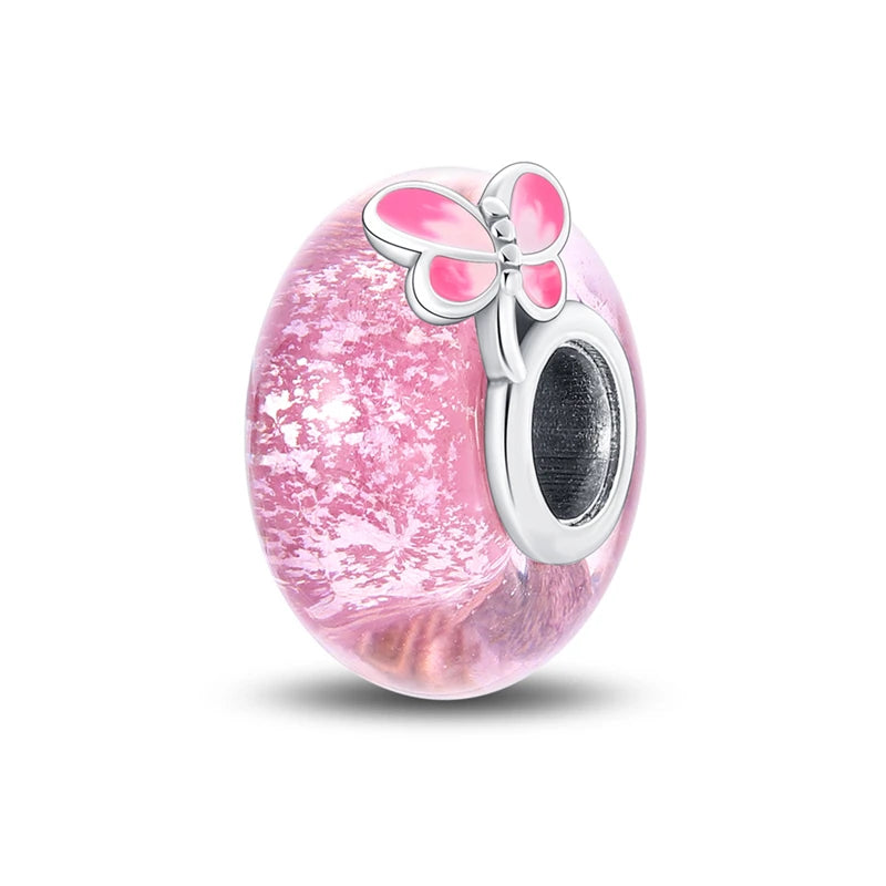 Charms 925 Sterling Silver Colorful Glass Series Pendant Beads Fit Original Bracelet Necklace DIY Women‘s Birthday Jewelry Gift