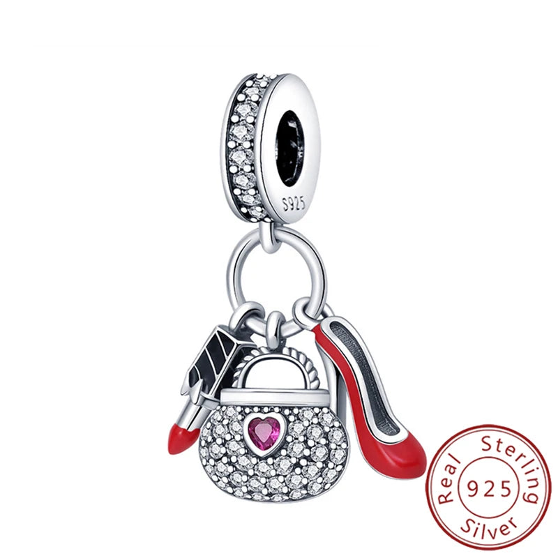 Charms 925 Sterling Silver Luminous Firefly Chameleon Aircraft Luggage Fit Original Bracelet Women Pendant Bead Jewelry Hot Gift