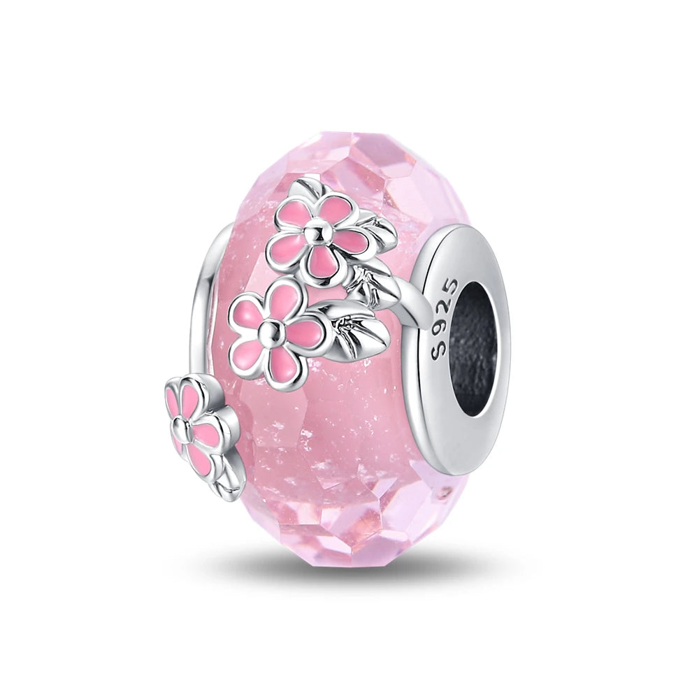 Charms 925 Sterling Silver Colorful Glass Series Pendant Beads Fit Original Bracelet Necklace DIY Women‘s Birthday Jewelry Gift