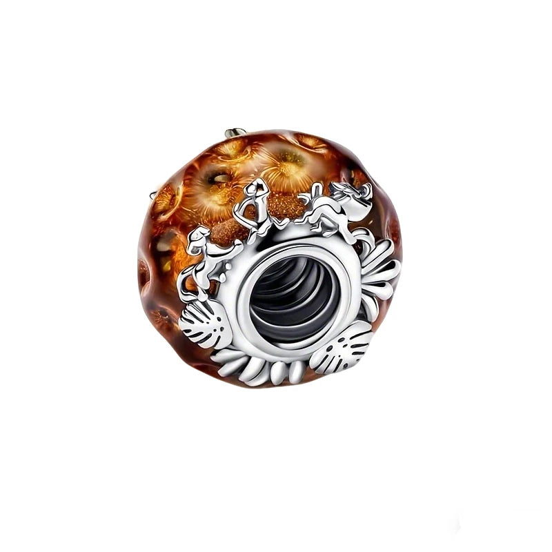 Charms 925 Sterling Silver Colorful Glass Series Pendant Beads Fit Original Bracelet Necklace DIY Women‘s Birthday Jewelry Gift