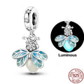 Charms 925 Sterling Silver Luminous Fireflies Pendant Beads Fit Women's Original 925 Bracelets DIY Jewelry Fine Making Gifts Hot