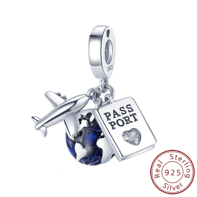 Charms 925 Sterling Silver Luminous Firefly Chameleon Aircraft Luggage Fit Original Bracelet Women Pendant Bead Jewelry Hot Gift