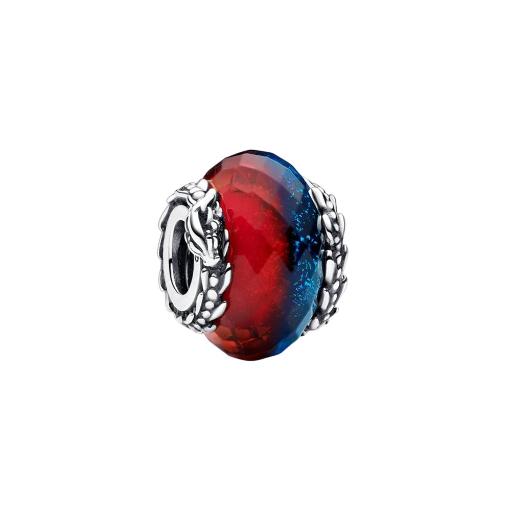 Charms 925 Sterling Silver Colorful Glass Series Pendant Beads Fit Original Bracelet Necklace DIY Women‘s Birthday Jewelry Gift