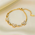 316L Stainless Steel New Crystal Embed Seashells Butterfly Bracelets For Women Fashion Girls Wrist Jewelry Birthday Gifts Bijoux
