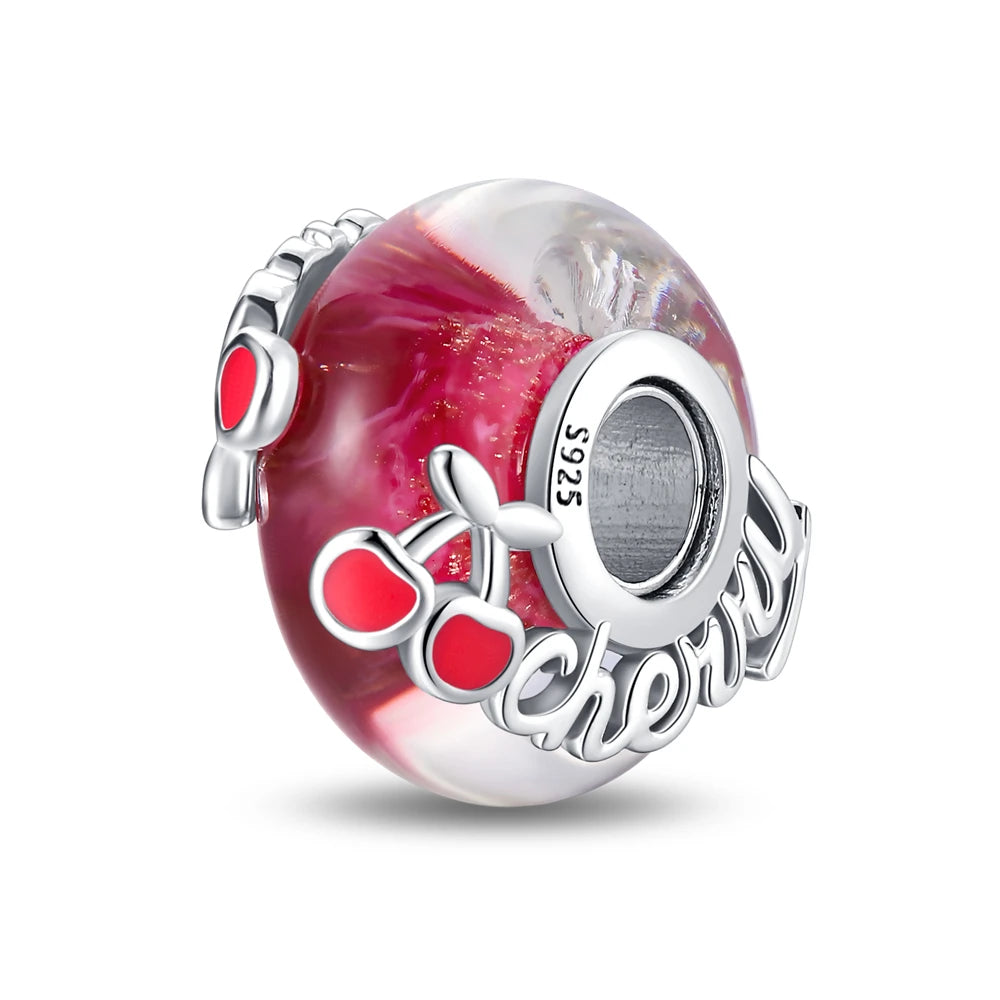 Charms 925 Sterling Silver Colorful Glass Series Pendant Beads Fit Original Bracelet Necklace DIY Women‘s Birthday Jewelry Gift