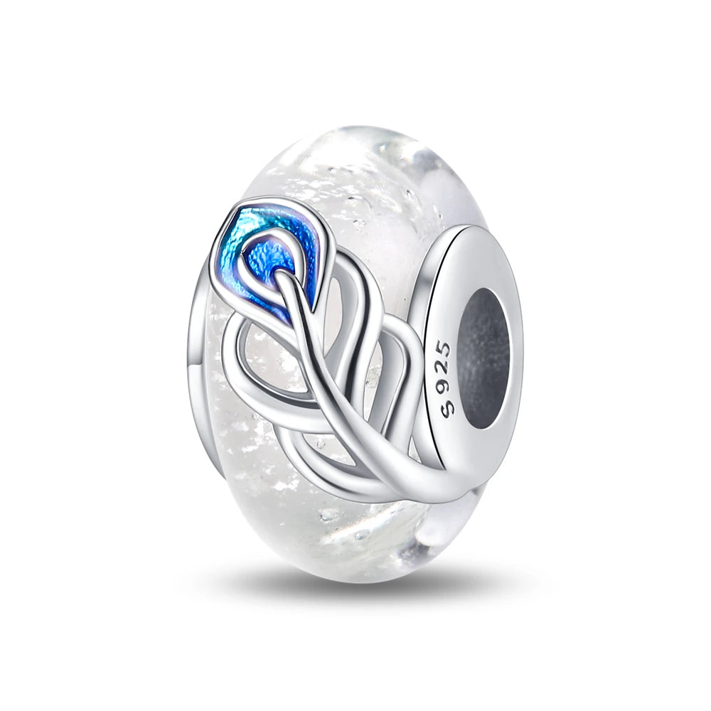 Charms 925 Sterling Silver Colorful Glass Series Pendant Beads Fit Original Bracelet Necklace DIY Women‘s Birthday Jewelry Gift