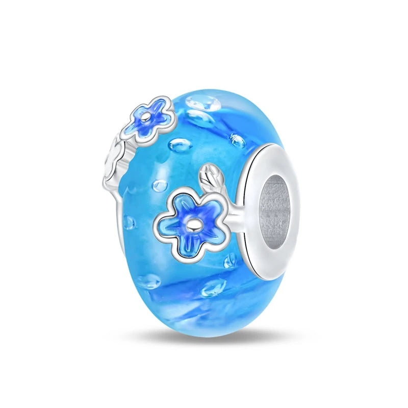 Charms 925 Sterling Silver Colorful Glass Series Pendant Beads Fit Original Bracelet Necklace DIY Women‘s Birthday Jewelry Gift