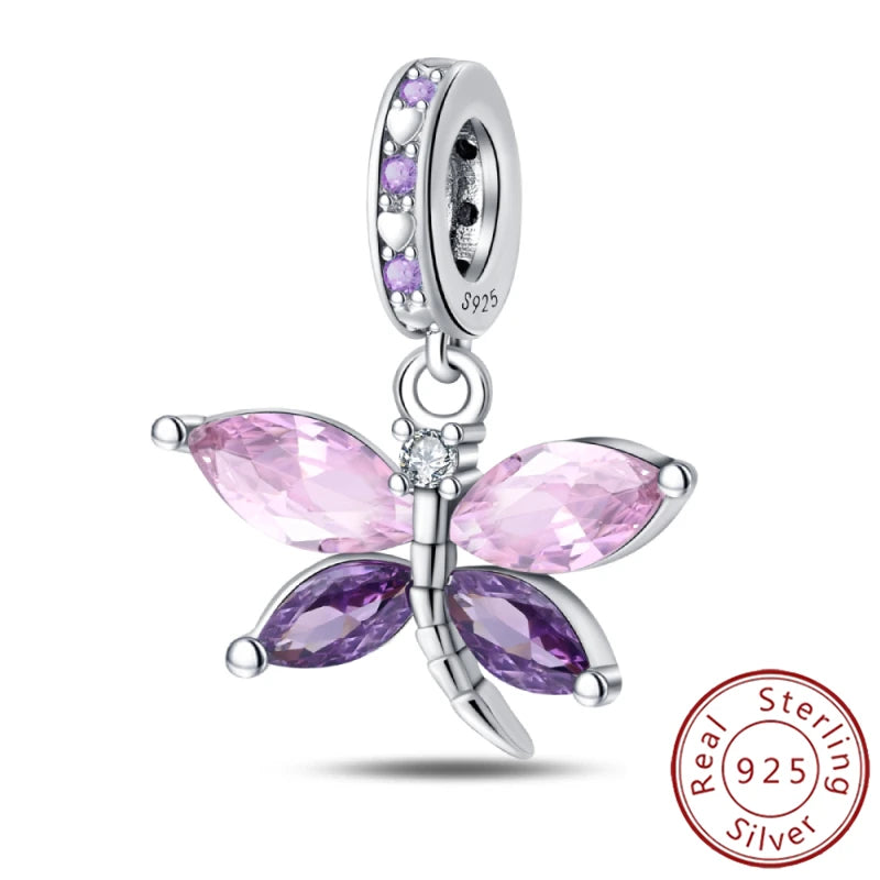 Charms 925 Sterling Silver Luminous Firefly Chameleon Aircraft Luggage Fit Original Bracelet Women Pendant Bead Jewelry Hot Gift