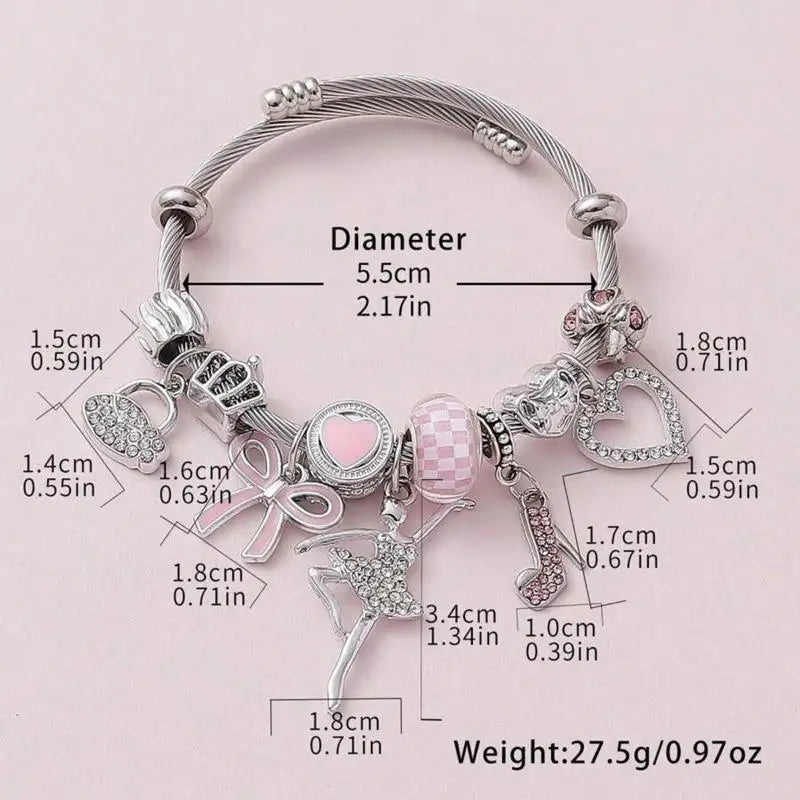 Women's Fashion Trendy Bow Heart Bracelet Jewelry Accessories Suitable For Date, Party, Festival Gifts